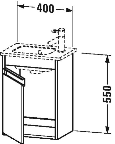 Тумба подвесная под раковину Duravit Ketho KT6417L2222 левая, белая глянцевая