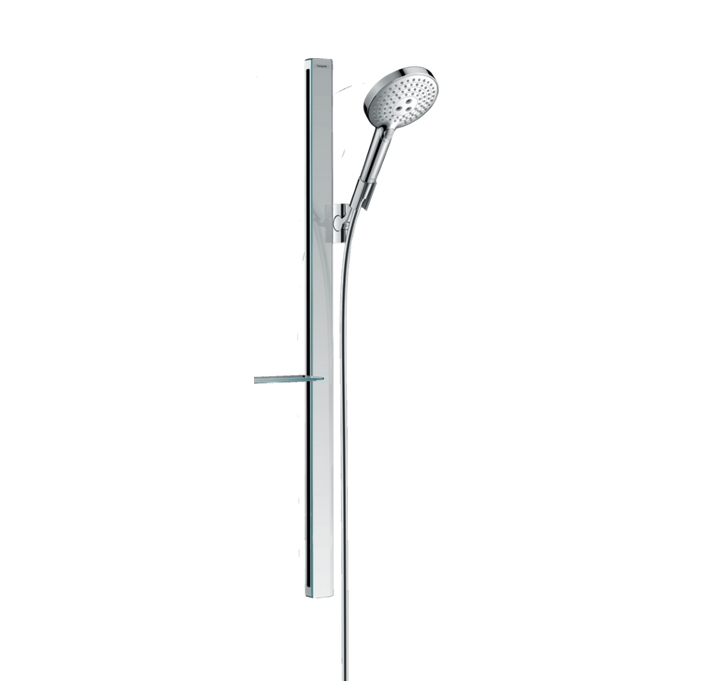 Душевой набор HANSGROHE Raindance Select S 27649000 120 3jet, со штангой 900 мм и мыльницей, c EcoSmart, цвет Хром