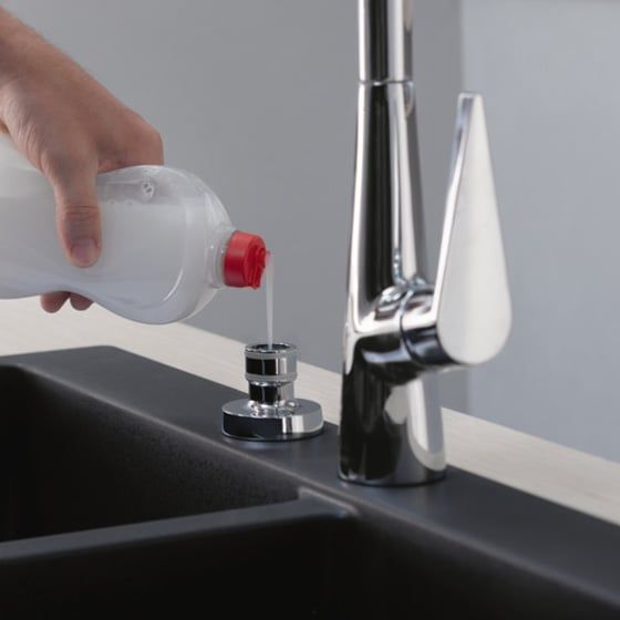Диспенсер для моющего средства HANSGROHE A41 40438340 цвет Шлифованный чёрный хром