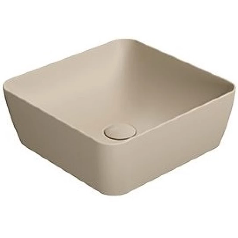 Раковина накладная квадратная GSI NUBES 903808 380 мм х 380 мм, без отверстия под смеситель, цвет Creta Matte