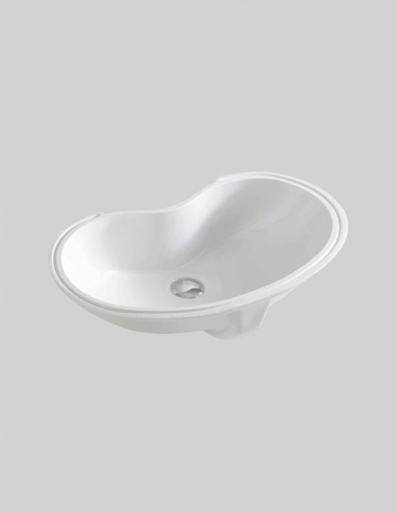 Раковина встраиваемая снизу ARTCERAM IDEA IDL001 01 00 600 мм х 370 мм, без отверстия под смеситель, без перелива, белый глянцевый