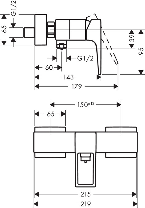 Смеситель для душа Hansgrohe Metropol 74560000 хром
