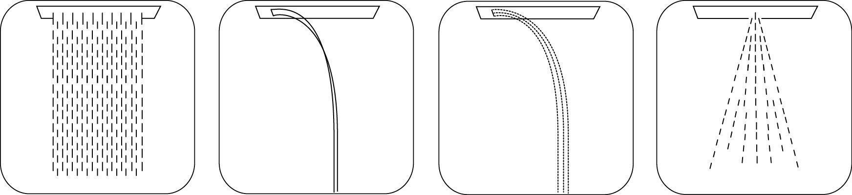 Верхний душ с подсветкой для подвесного потолка BOSSINI DREAM/4 RGB LIGHTS H38908.030 570 мм х 470 мм, с 4 режимами струи, Хром
