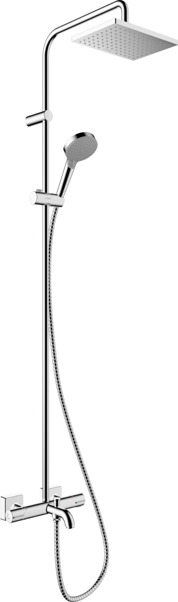 Душевая система HANSGROHE Vernis Shape Showerpipe Green 230 1jet 26284000 с термостатом для ванны, хром