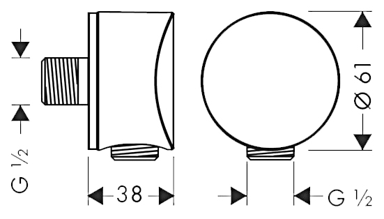 Шланговое подсоединение с защитой от обратного тока HANSGROHE Fixfit S 27456000 цвет Хром