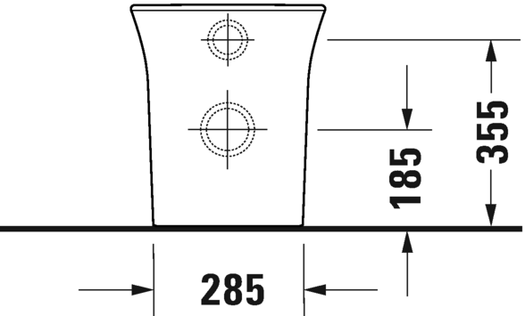 Унитаз напольный приставной Duravit White Tulip 2001090000 370 мм х 580 мм, с вертикальным смывом,  с HygieneFlush, без смывного края, с креплением, белый