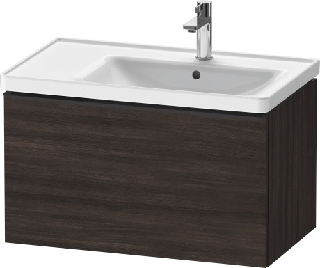 Тумба подвесная под раковину DURAVIT D-Neo DE425505353 784 мм х 452 мм, с одним выдвижным ящиком, каштан тёмный