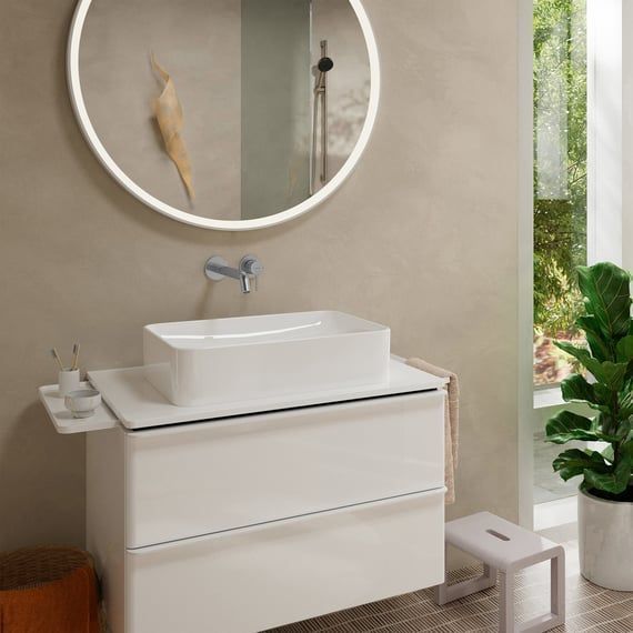 Настенный однорычажный смеситель для раковины HANSGROHE TECTURIS S 73351000 излив 225 мм, с EcoSmart+, цвет Хром
