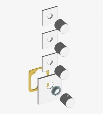 Наружняя часть термостата BOSSINI OUTLETS Z031205.021 с отдельными панелями, золото