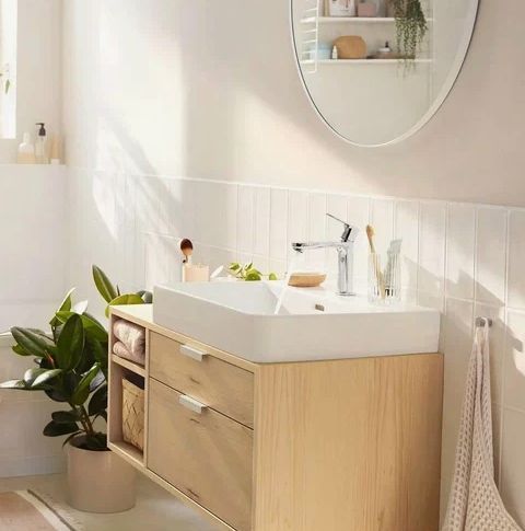 Смеситель однорычажный для раковины HANSGROHE REBRIS S 72588000 110 мм, с CoolStart, c донным клапаном, хром