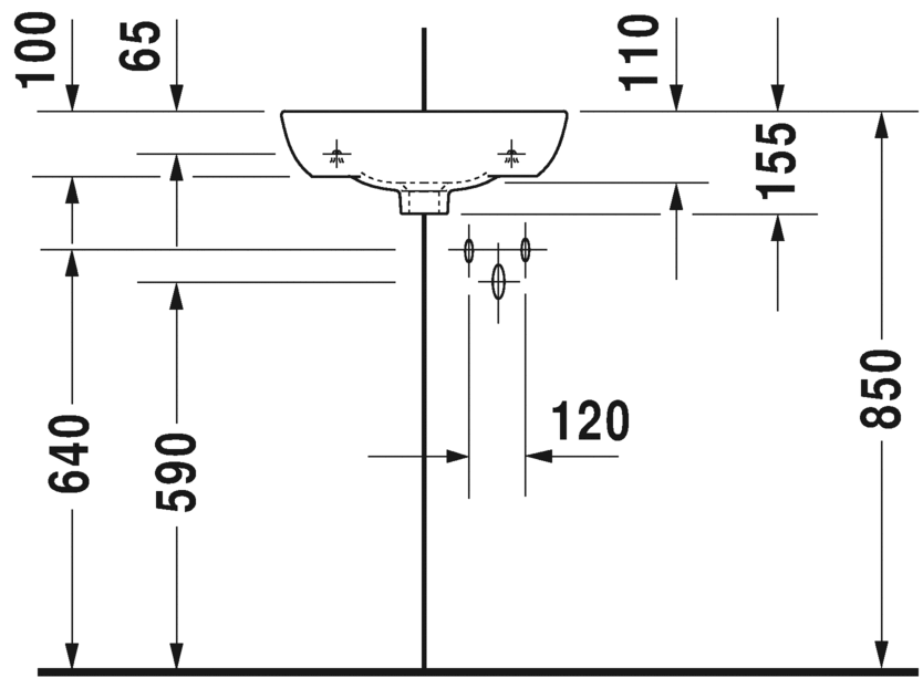 Раковина подвесная Duravit me by starck 0722430000 43х38см