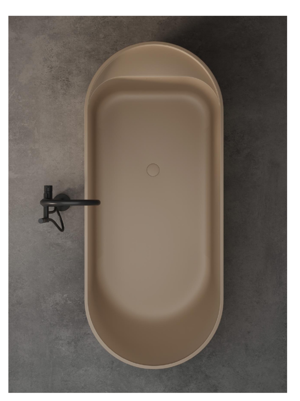 Крышка донного клапана для ванны DEA DESIGN  DD4210 1 из искусственного камня Solid Suface, цвет белый матовый Dark Camel №1