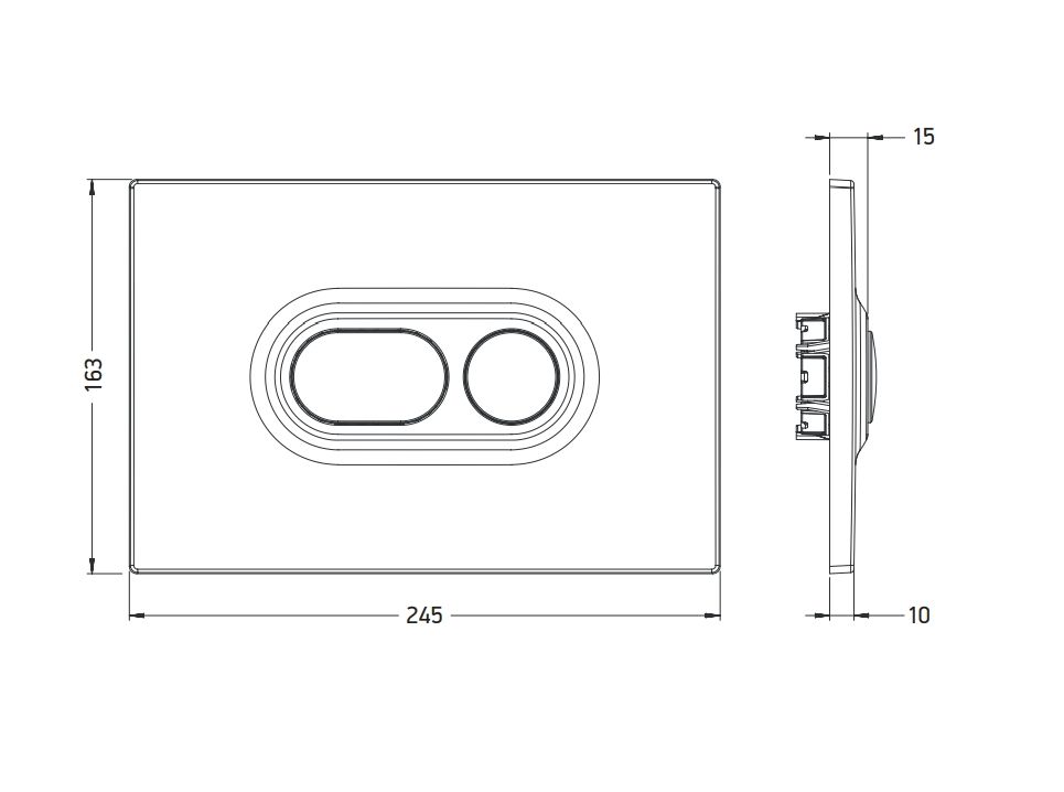 Клавиша смыва ARTCERAM ATELIER 702.000.05   245х163 мм, 2 режима, с антибактериальным покрытием, белый глянцевый
