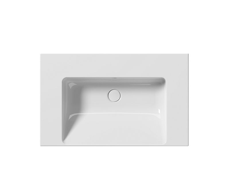 Раковина подвесная/встраиваемая GSI NORM 8634111 800 мм х 500 мм, с 1 отверстием под смеситель, с переливом, белая глянцевая