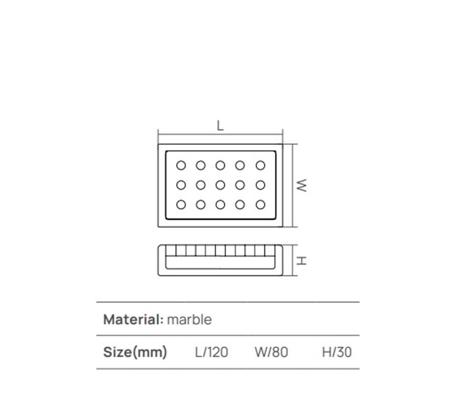 Мыльница настольная DEA DESIGN (MIA quadro) DD1634 BM  из мрамора, 120х80хh30 мм, цвет Black Marquina