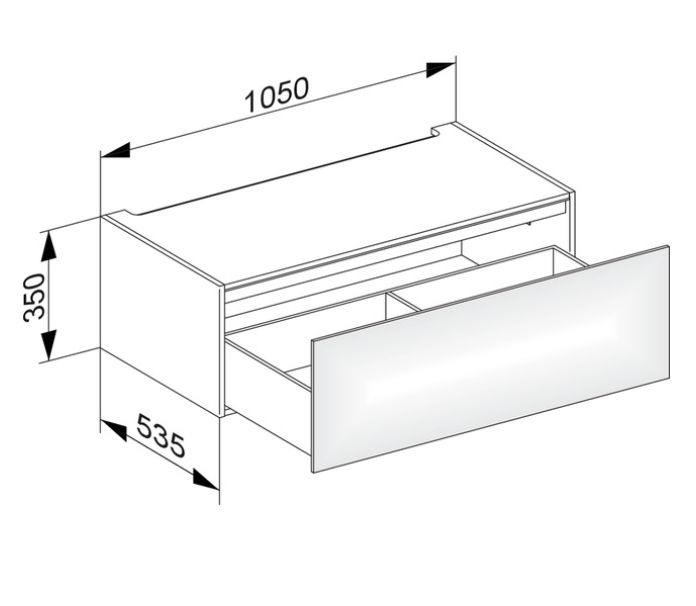 Модуль нижнего шкафа KEUCO EDITION 11 31312 390000 для встройки снизу, с одним выдвижным ящиком, корпус/фасад структурный лак, антрацит