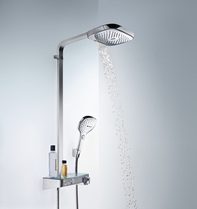 Душевой комплект Hansgrohe Raindance Select E 300 3jet 27127400 Showerpipe белый/хром