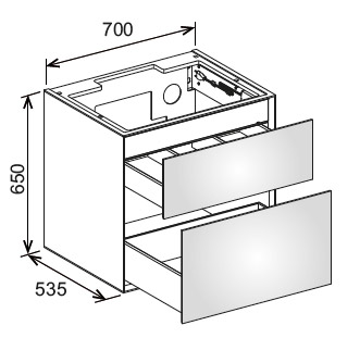 Тумба под раковину Keuco Edition Lignatur 33340 800012 700x650x535 мм фасад орех, корпус орех