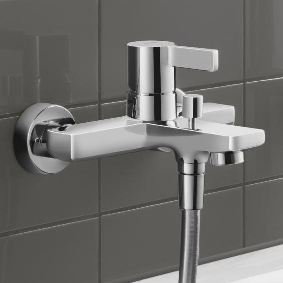 Cмеситель однорычажный для ванны DURAVIT D-Neo DE5230000010 стандартного монтажа, с переключателем и клапаном обратного тока, хром