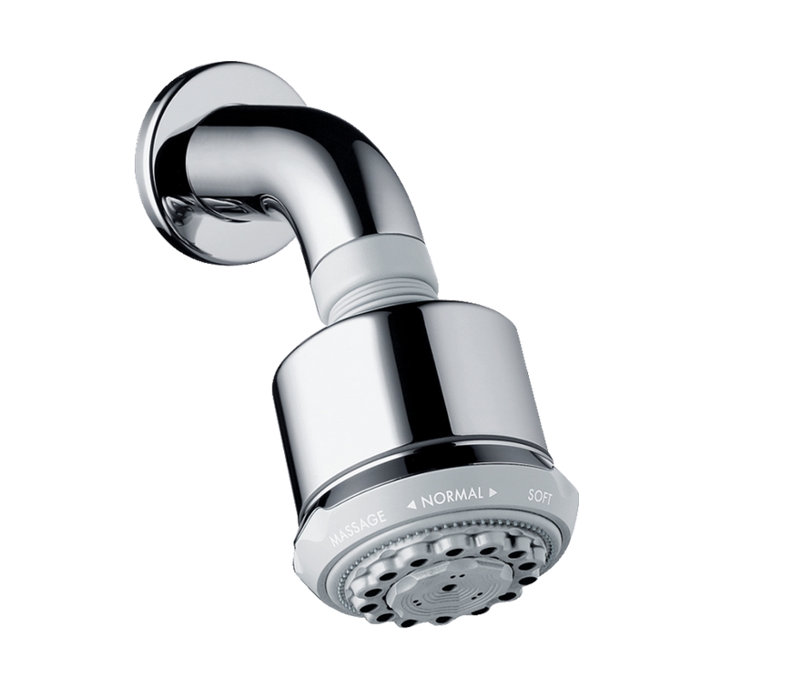 Верхний душ с настенным держателем HANSGROHE Clubmaster 26606000 3jet, с EcoSmart, 9 л/мин, цвет Хром