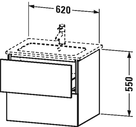 Тумба подвесная под раковину Duravit L-Cube LC 6240 8686 капучино