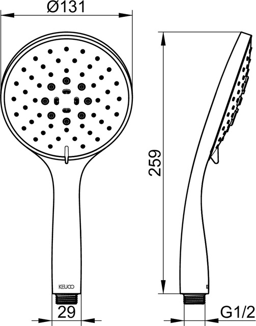 Душевая лейка 3-режимная KEUCO EDITION 400 51580 010300 Хром (изделие снято с производства)