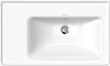 Раковина встраиваемая ассиметричная Duravit D-Neo 2370800060 800 мм х 480 мм, с переливом, без отверстия под смеситель, белая