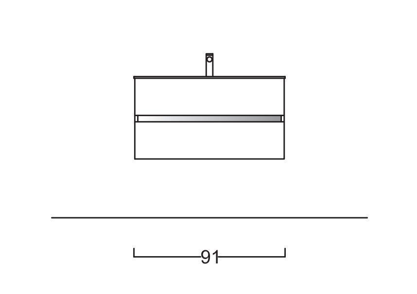 Тумба подвесная BMT MOON 932 106 LEF 020 50   900х486х545 мм, с 2 выдвижными ящиками, белый глянцевый