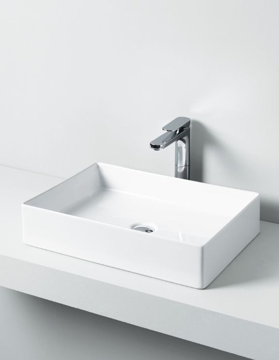 Раковина накладная ARTCERAM SCALINO SCL002 01 00 550 мм х 380 мм, без отверстия под смеситель, без перелива, белый глянцевый