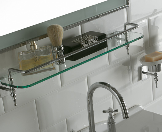 Полка со стеклянной полочкой GLOBO PAESTUM PAAC47 хром/стекло