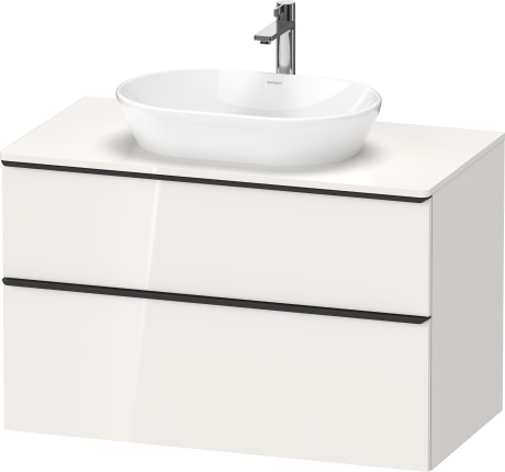 Тумба подвесная под раковину DURAVIT D-Neo DE4968042222 550 мм х 1000 мм, с двумя выдвижными ящиками и консолью, белый глянцевый