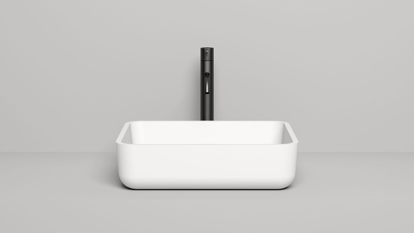 Раковина накладная прямоугольная SALINI GLORIA 09 1102209M 475х375х120мм, S-Stone, без донного клапана, цвет Белый матовый