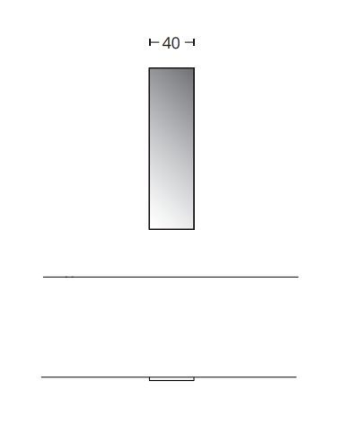 Зеркало прямоугольное для ванной комнаты BMT IKON 801 408 040 01    400х1550х30 мм, серый