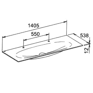Раковина встраиваемая двойная для смесителй на 1 отверстие Keuco Edition Lignatur 33360 311402