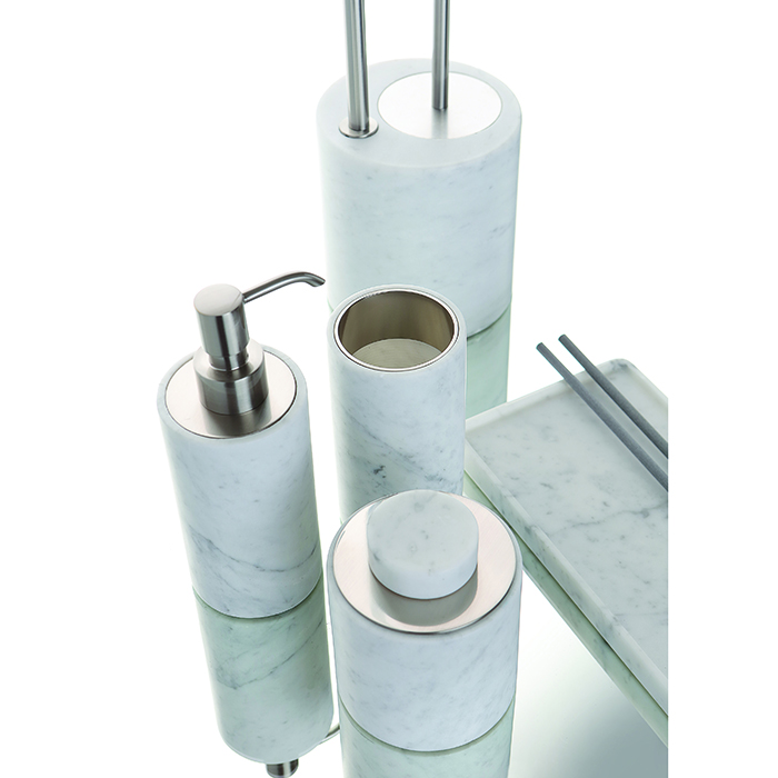Напольная стойка с ёршиком и держателем для туалетной бумаги BERTOCCI CARRARINO 124 4720 0000 Сarrara/Хром