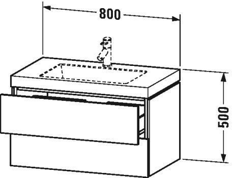 Тумба подвесная с раковиной Duravit L-Cube LC6927N7272 дуб темный брашированный