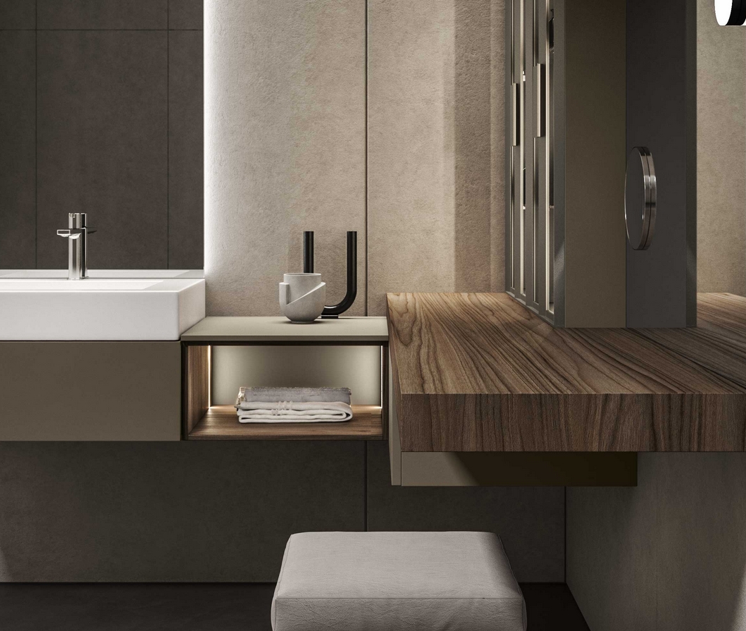 Шкаф подвесной с 2 створками BMT BLEUS 4.0 971 502 FLB 02 423  500х972х170 мм, с 3 полками, цвет Matt Ottawa Breaver