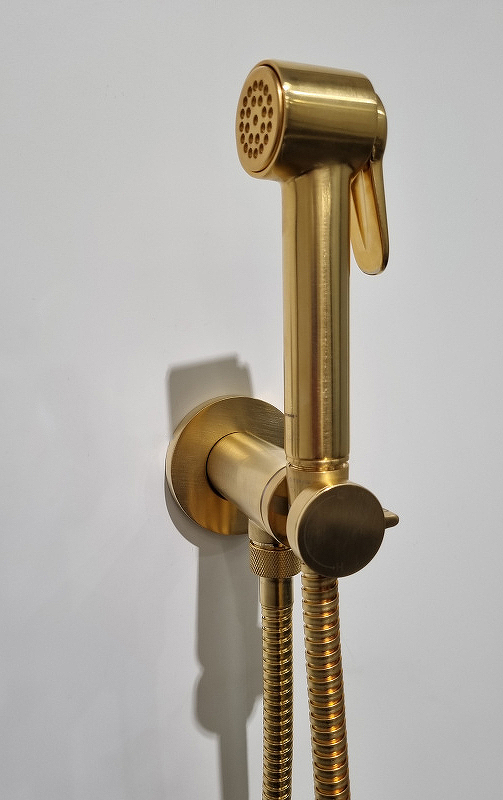 Гигиенический душ с прогрессивным смесителем BOSSINI PALOMA BRASS E37005B.043 Сатинированное золото (комплект)