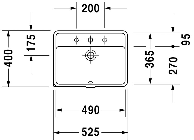 Раковина встраиваемая снизу Duravit Strack 3 0302490000 525х40 см