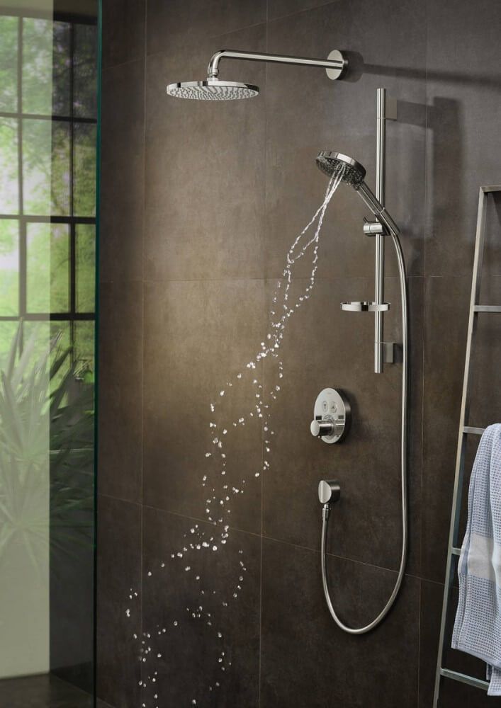 Верхний душ Hansgrohe Raindance S 240 1jet PowderRain 27607000 с настенным держателем, хром