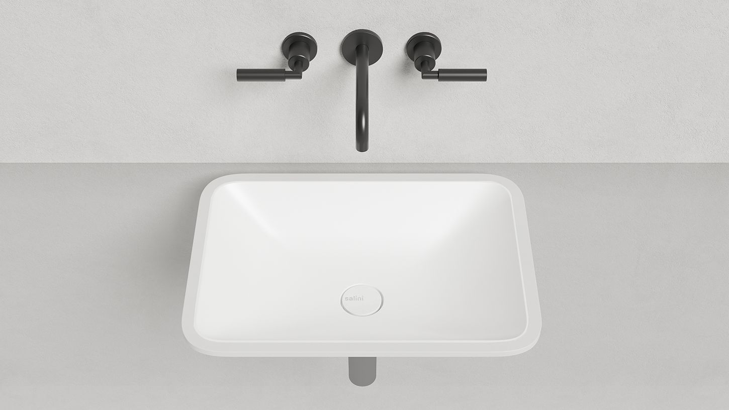 Раковина встраиваемая круглая SALINI MAREA 05 1802205M 550х400х134мм, S-Stone, без донного клапана, цвет Белый матовый