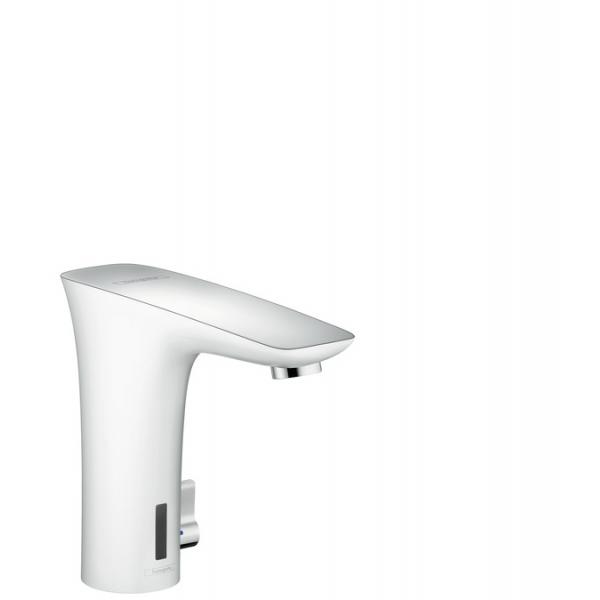 Смеситель для раковины электронный Hansgrohe PuraVida 15170400 питание от батареек белый/хром 
