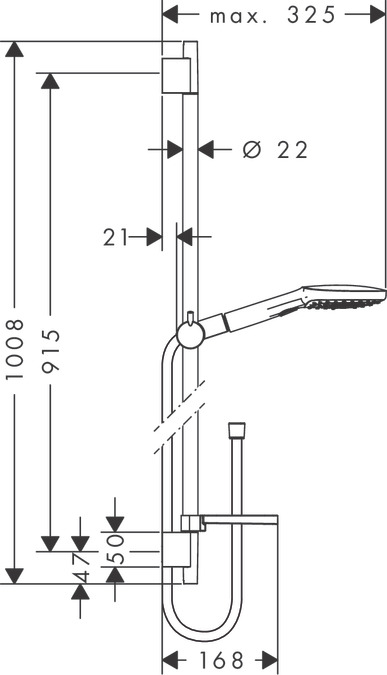 Душевой гарнитур Hansgrohe Raindance Select 26621000 Хром