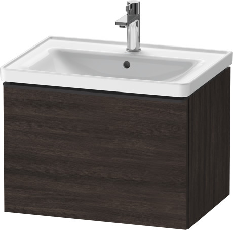 Тумба подвесная под раковину DURAVIT D-Neo DE425405353 634 мм х 452 мм, с одним выдвижным ящиком, каштан тёмный