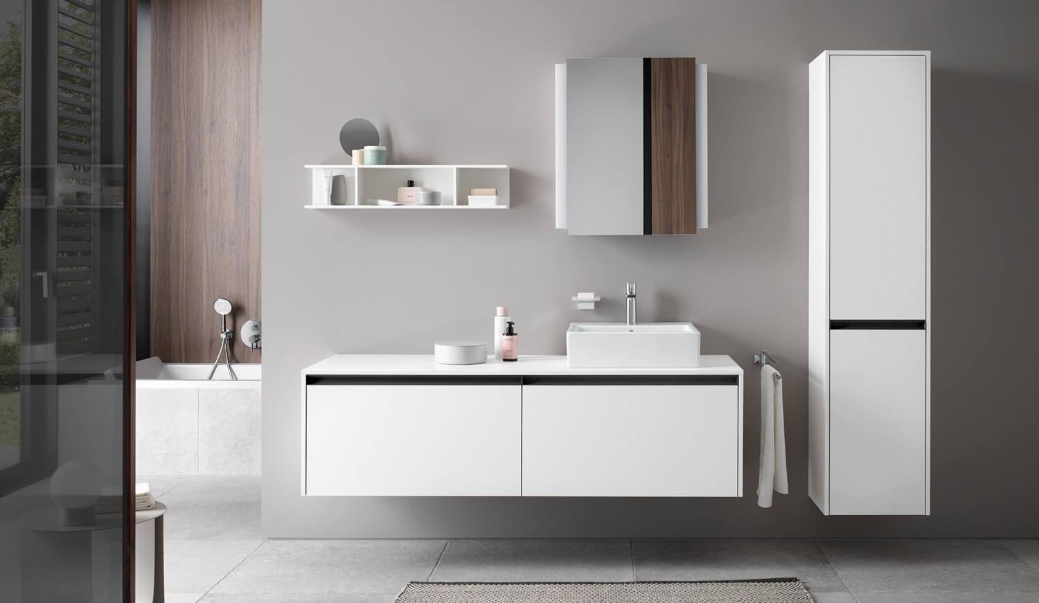 Тумба подвесная под две раковины DURAVIT KETHO.2 K24889B84840000 550 мм х 1600 мм х 459 мм, белый суперматовый