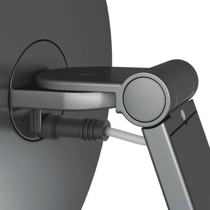 Зеркало косметическое круглое с подсветкой с увеличением x 5 KEUCO iLook_move 17612 139004 со встроенным рычажным выключателем, цвет Хром черный шлифованный