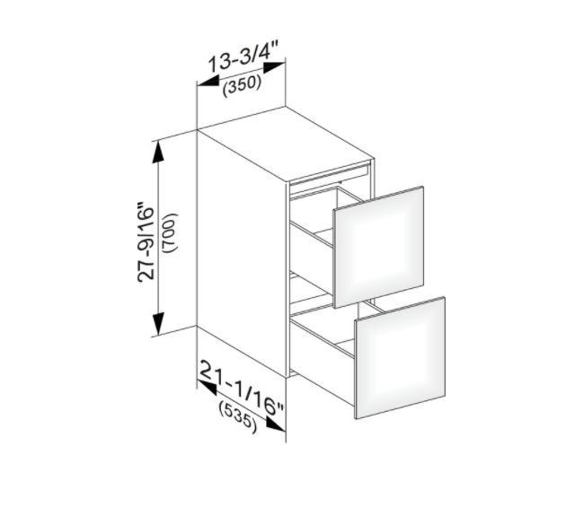 Тумба боковая подвесная KEUCO EDITION 11 31321 140000 с двумя выдвижными фронтами, корпус матовый лак/фасад глянцевое стекло, трюфель
