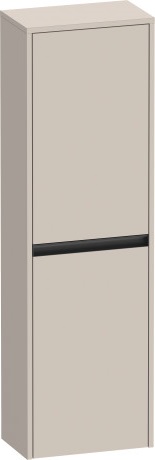 Средний шкаф с двумя дверцами петли справа DURAVIT KETHO.2 K21319R91910000 240 мм х 400 мм х 1320 мм, серо-коричневый матовый