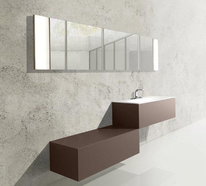 Тумба подвесная под раковину KEUCO EDITION 31351 110000 1050 мм х 350 мм, с одним выдвижным фронтом, корпус лак матовый/фасад глянцевое стекло, антрацит