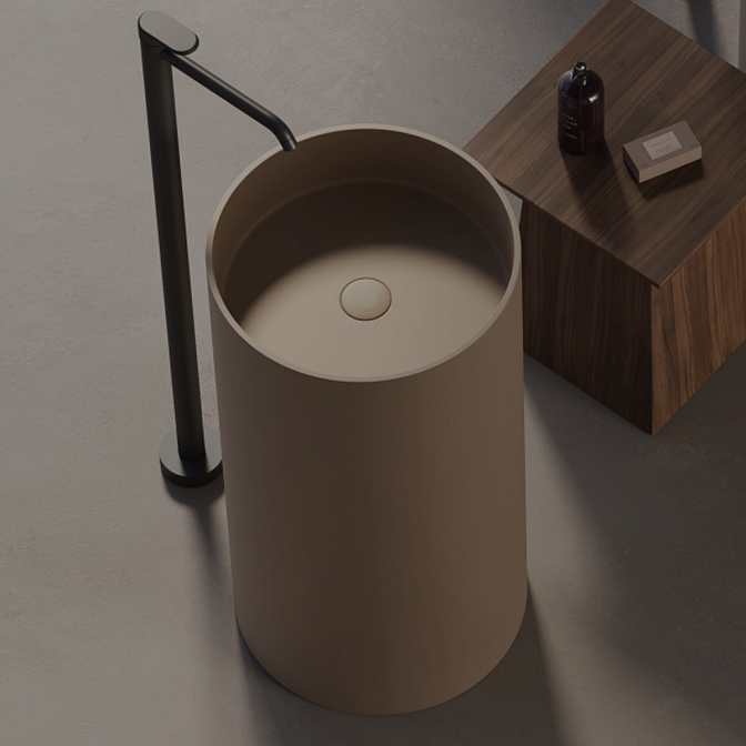 Крышка донного клапана для раковины DEA DESIGN  DD4230 1  из искусственного камня Solid Suface, цвет Dark Camel №1